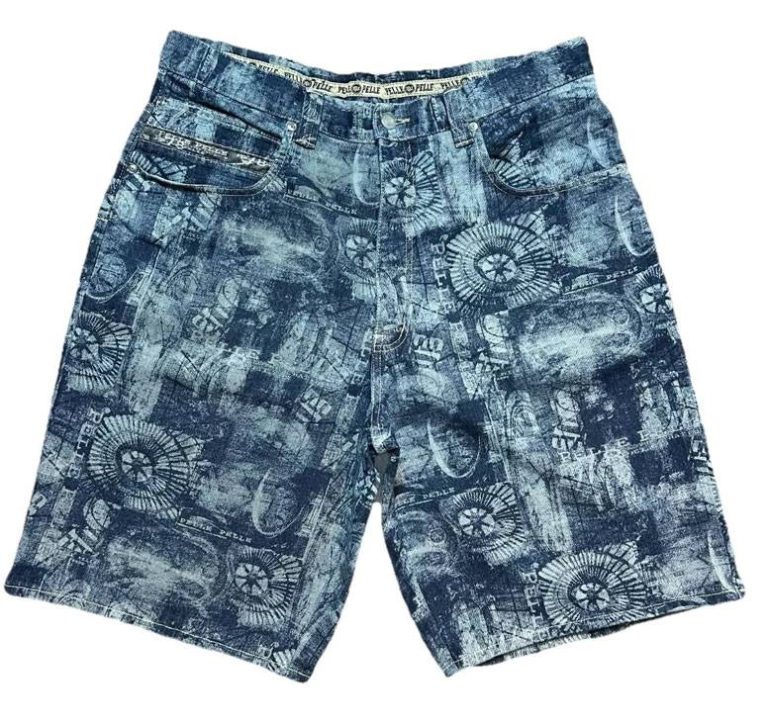 90s Pelle Pelle Baggy Fit Blue Shorts