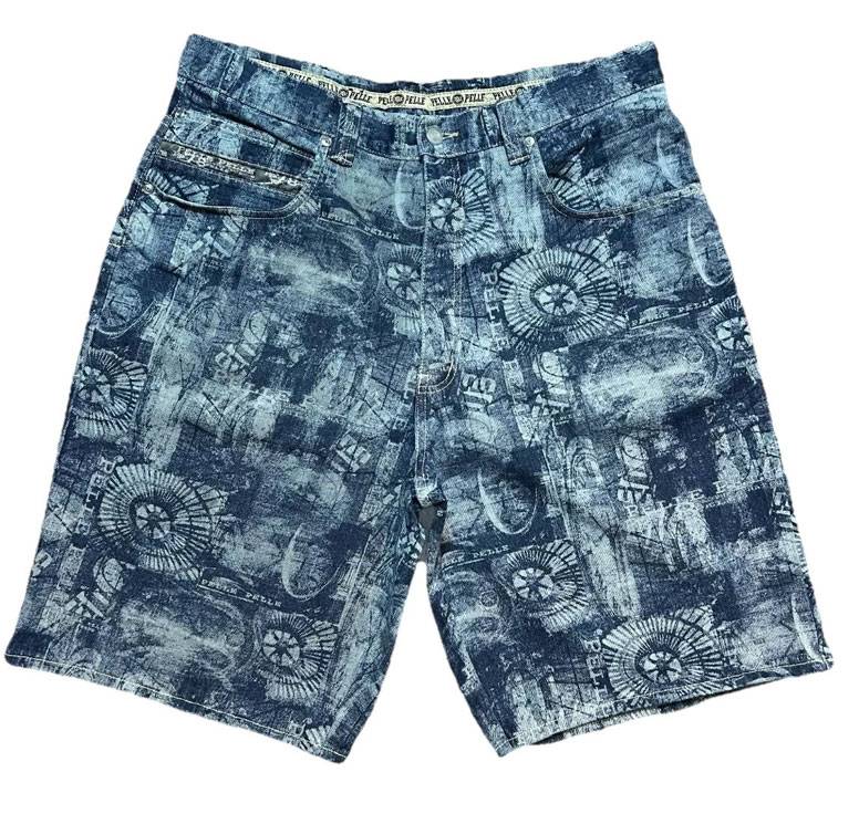 90s Pelle Pelle Baggy Fit Blue Shorts