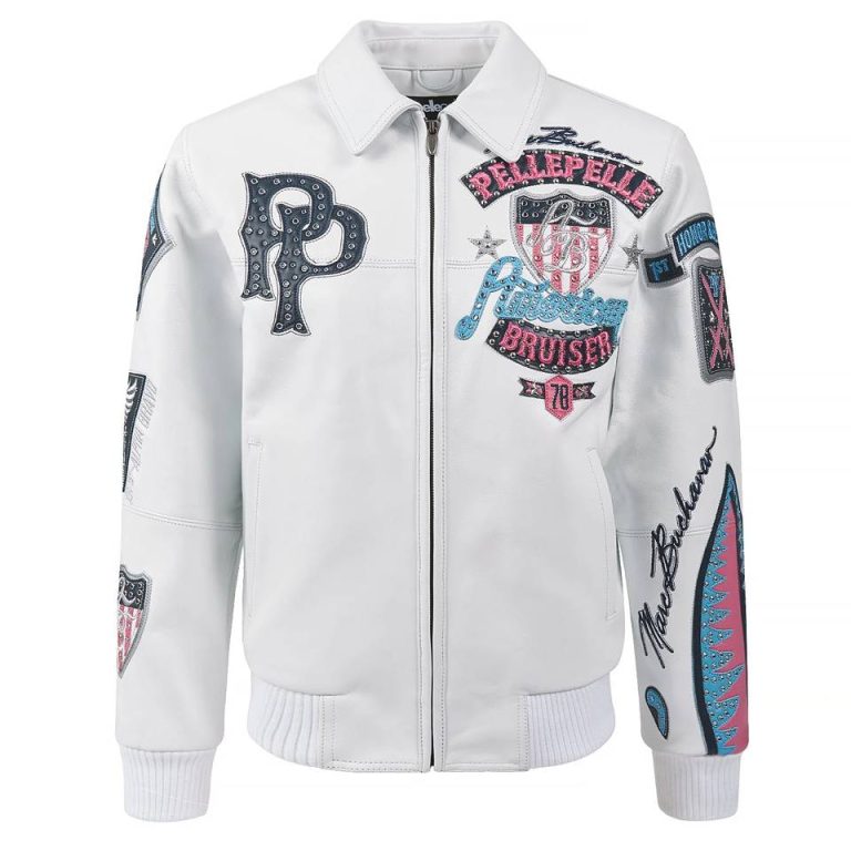 American Bruiser Pelle Pelle White Plush Jacket