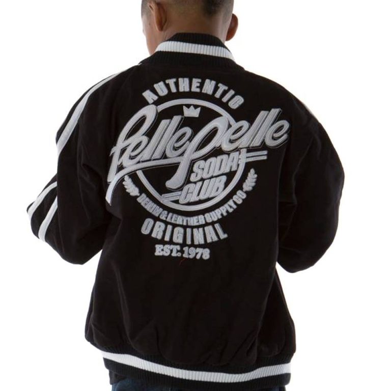 Authentic Pelle Pelle Kids Soda Club Black Varsity Wool Jacket