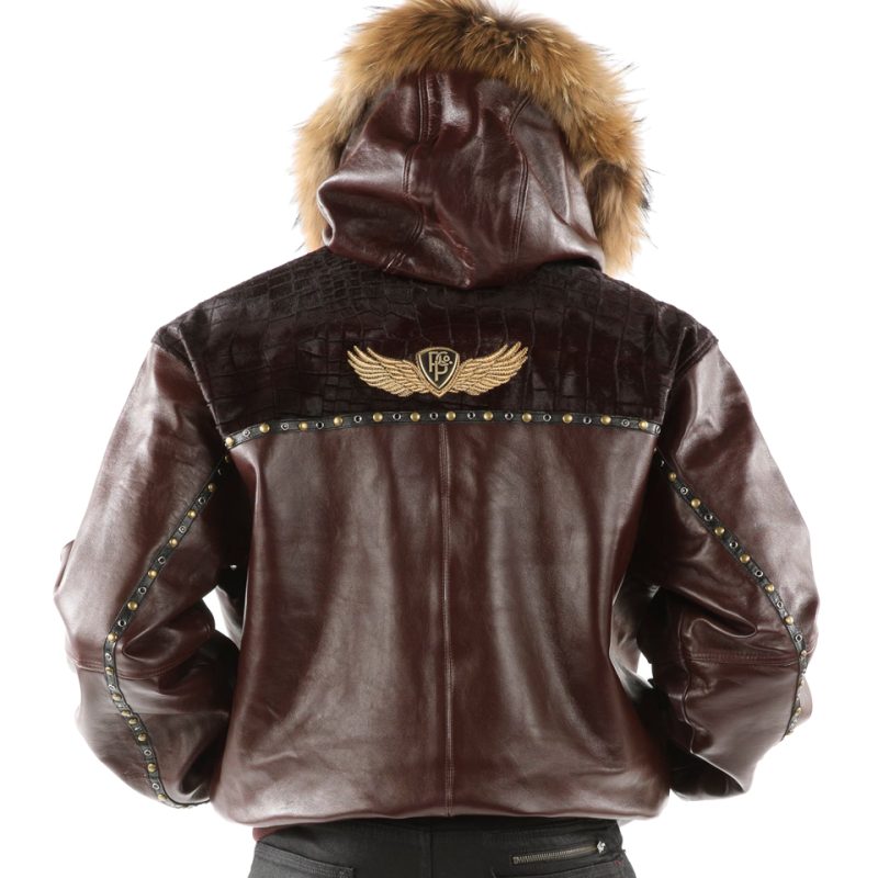 Authentic Pelle Pelle MB Dark Brown Fur Hood Leather Jacket