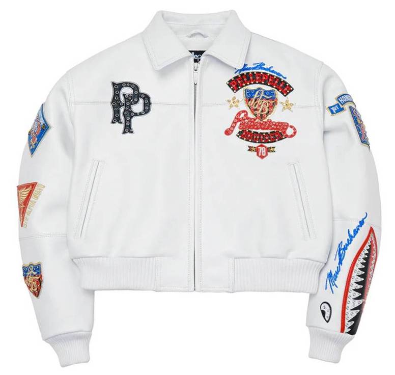 Pelle Pelle American Bruiser White Plush Women Crop Jacket